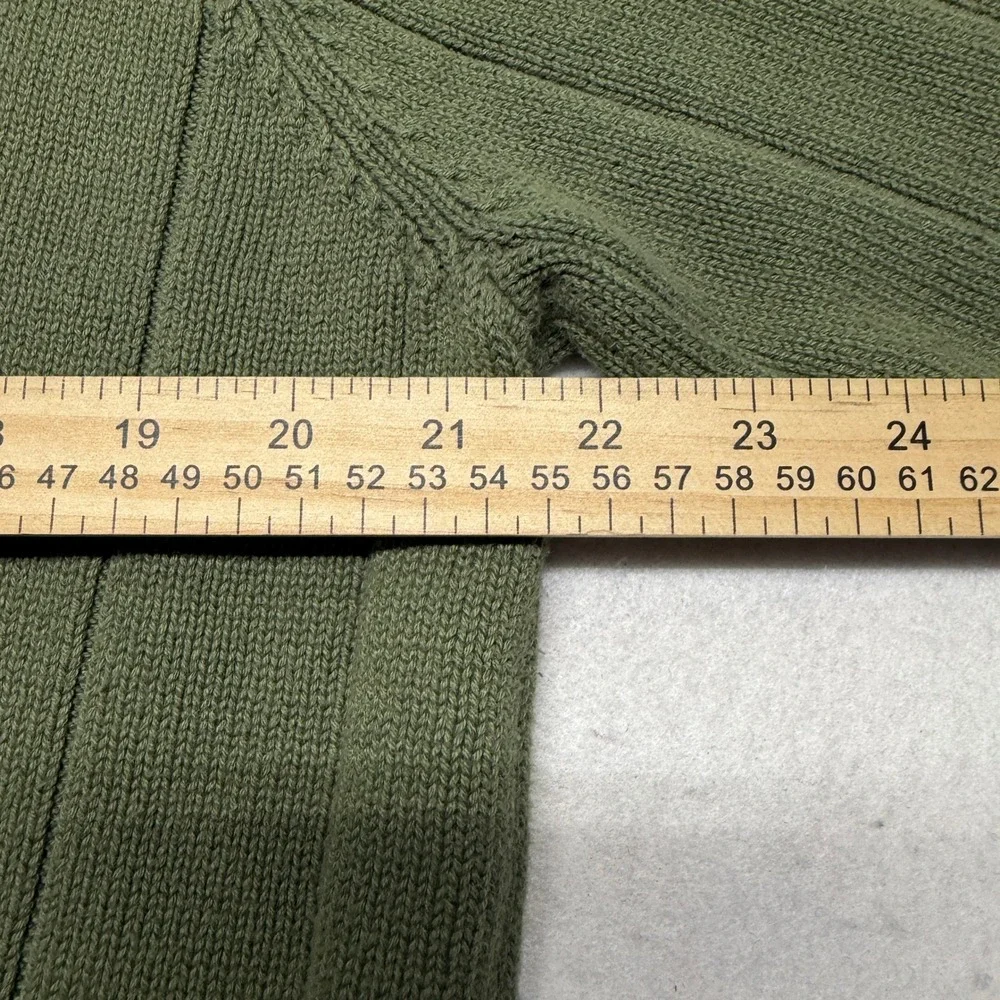 Vintage Van Heusen Olive Green Ribbed Knit Sweater Mens Large 90s Y2K Boxy Fit